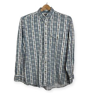 Vtg Western Plains Trading Co Button Front Western Shirt Cotton Size XL Retro